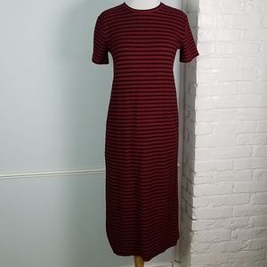 Zara textured striped midi dress